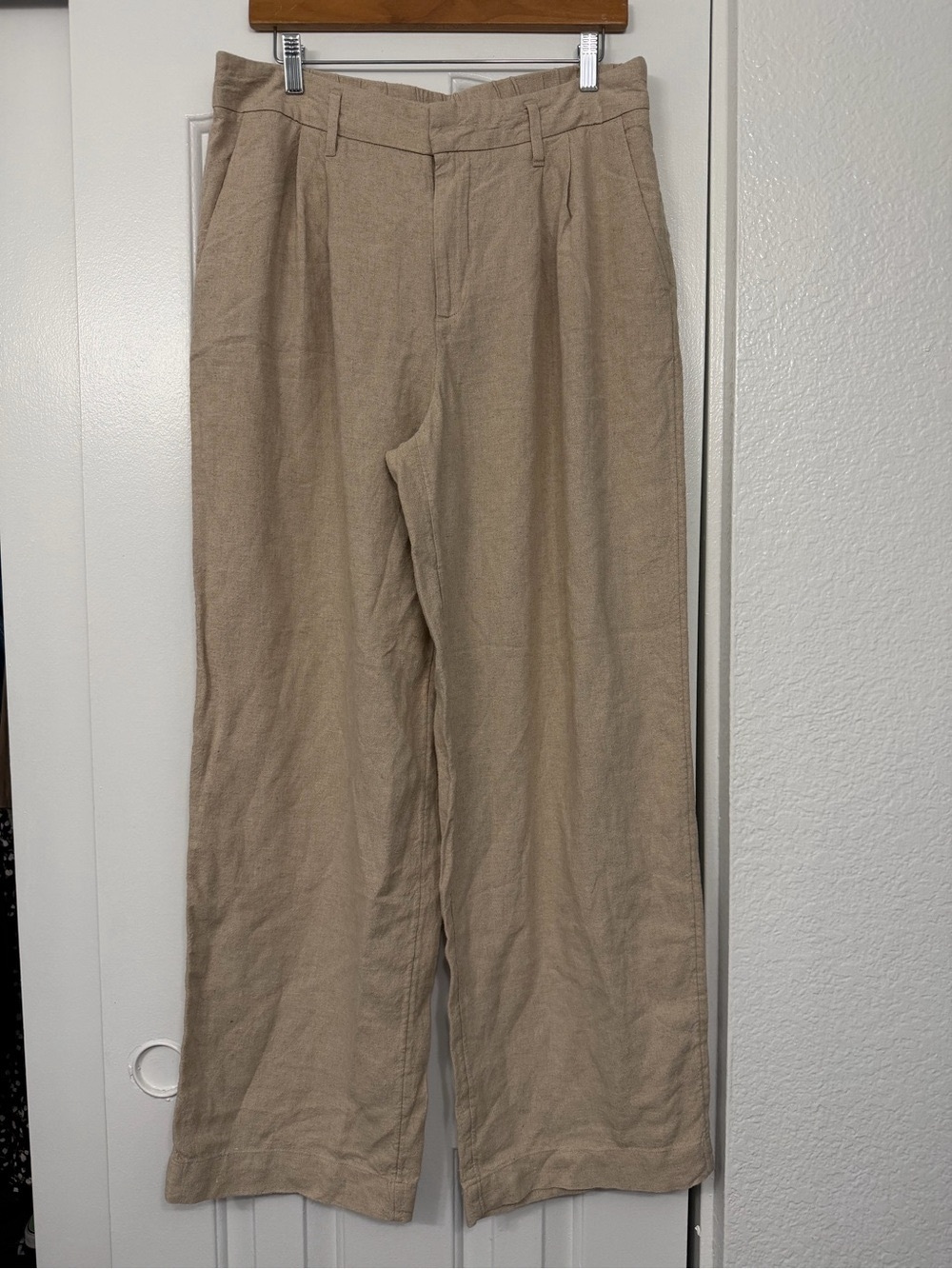A New Day Khaki Linen-Blend Straight Leg Pants - Tan